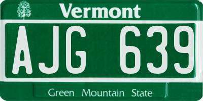 VT license plate AJG639