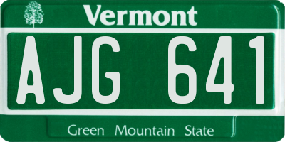 VT license plate AJG641
