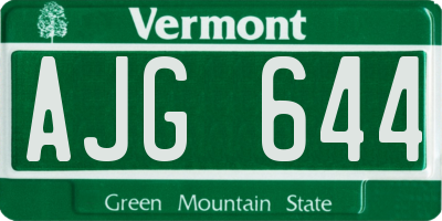 VT license plate AJG644