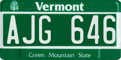 VT license plate AJG646