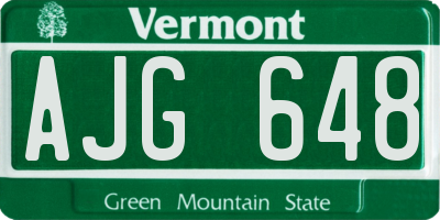 VT license plate AJG648