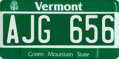 VT license plate AJG656