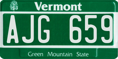 VT license plate AJG659