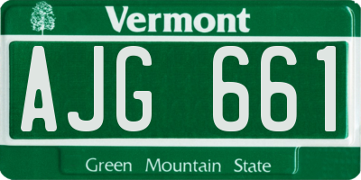 VT license plate AJG661