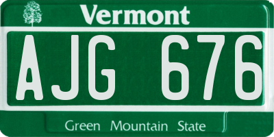 VT license plate AJG676