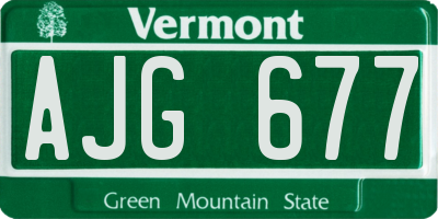VT license plate AJG677
