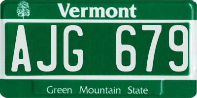VT license plate AJG679