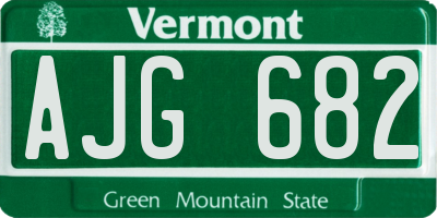 VT license plate AJG682