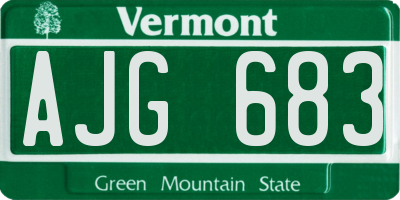 VT license plate AJG683