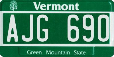 VT license plate AJG690