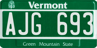 VT license plate AJG693