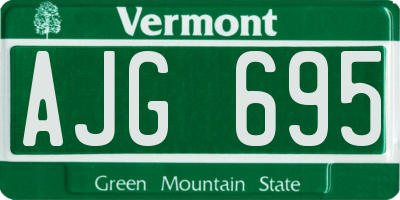 VT license plate AJG695