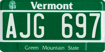 VT license plate AJG697