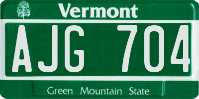 VT license plate AJG704