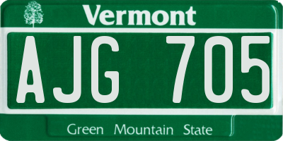 VT license plate AJG705
