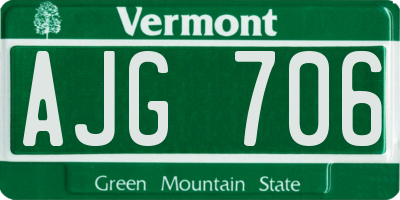 VT license plate AJG706