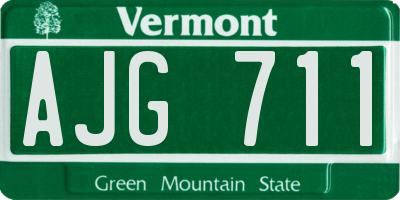 VT license plate AJG711