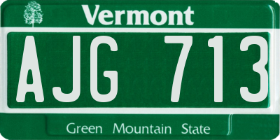 VT license plate AJG713