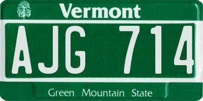 VT license plate AJG714