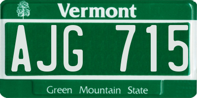 VT license plate AJG715