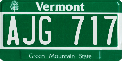 VT license plate AJG717