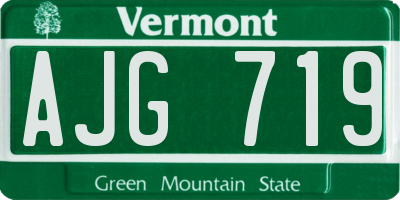 VT license plate AJG719