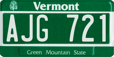 VT license plate AJG721