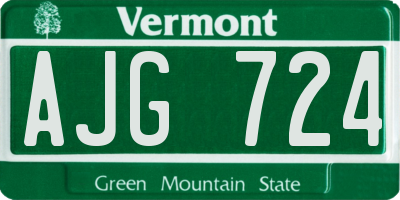 VT license plate AJG724