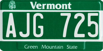 VT license plate AJG725