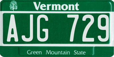 VT license plate AJG729