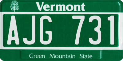 VT license plate AJG731