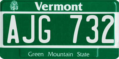 VT license plate AJG732