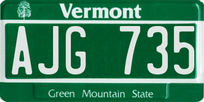 VT license plate AJG735