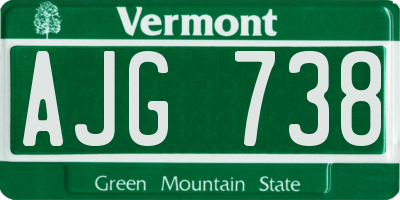 VT license plate AJG738