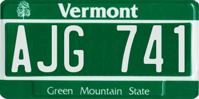 VT license plate AJG741