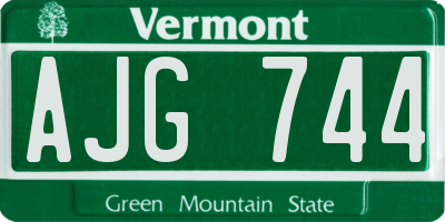 VT license plate AJG744