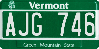 VT license plate AJG746