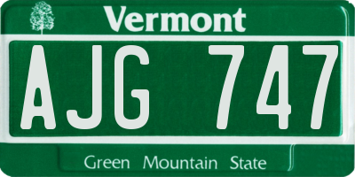 VT license plate AJG747