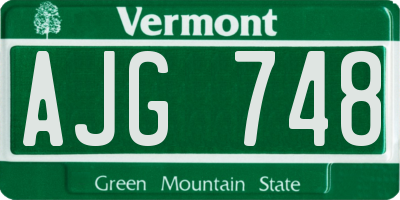 VT license plate AJG748