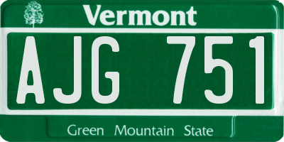 VT license plate AJG751