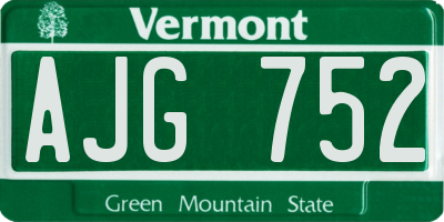 VT license plate AJG752
