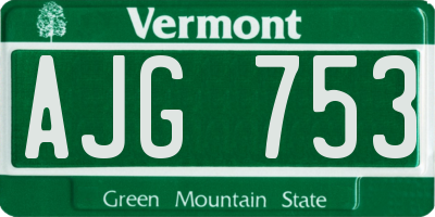 VT license plate AJG753