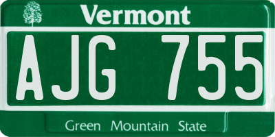 VT license plate AJG755