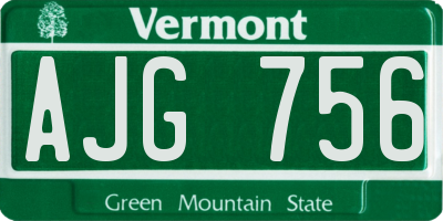 VT license plate AJG756