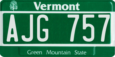 VT license plate AJG757