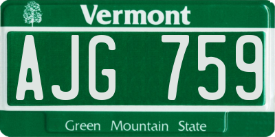 VT license plate AJG759