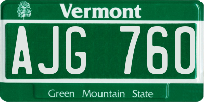 VT license plate AJG760