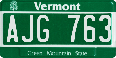 VT license plate AJG763