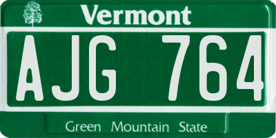 VT license plate AJG764