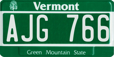 VT license plate AJG766